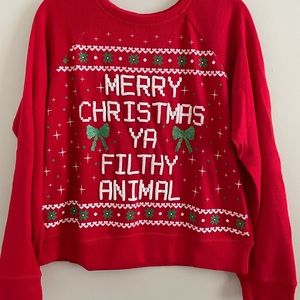 Novelty Christmas light knit sweatshirt